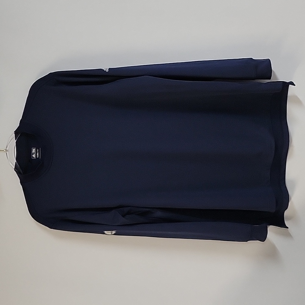 Adidas Golf Climalite Mock Neck Pullover Long-Sleeved Shirt, Navy Blue, Sz Lg